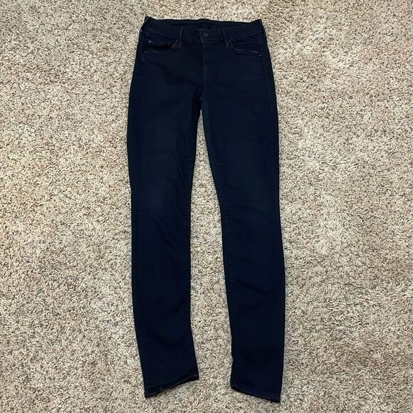 Mother Denim The Looker Mid-Rise Skinny Jeans in Not Guilty Black Size 25 - Picture 5 of 15